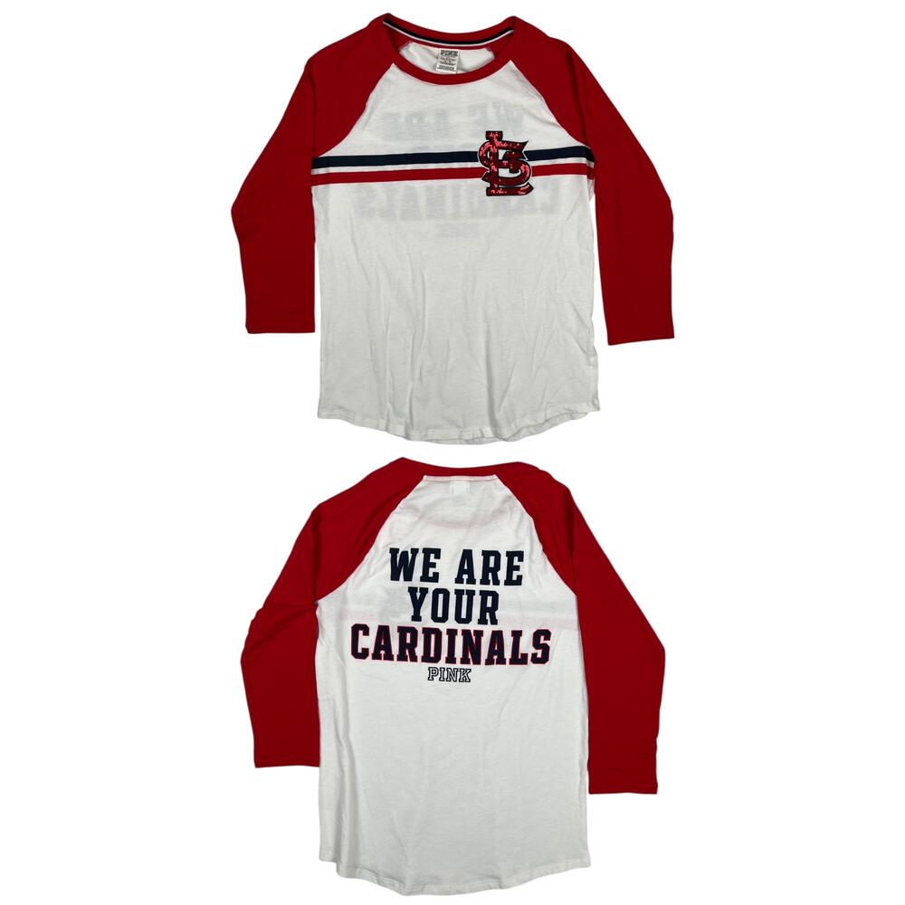 St. Louis Cardinals Shirt Women's Medium MLB Baseball PINK Victoria's Secret